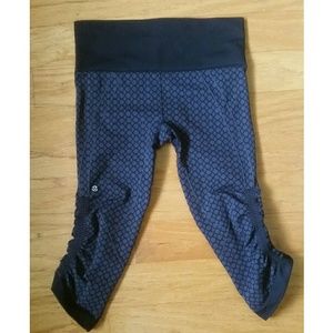 LULULEMON CROP CAPRI LEGGINGS COMPRESSION BLACK
